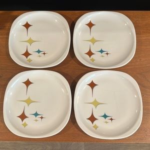 Rare Atomic Jubilee Starburst Plates by Trend Syracuse China